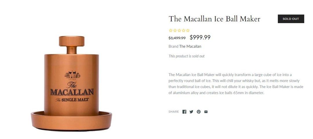 Macallan copper ice ball maker, Luxury, Bags & Wallets on Carousell