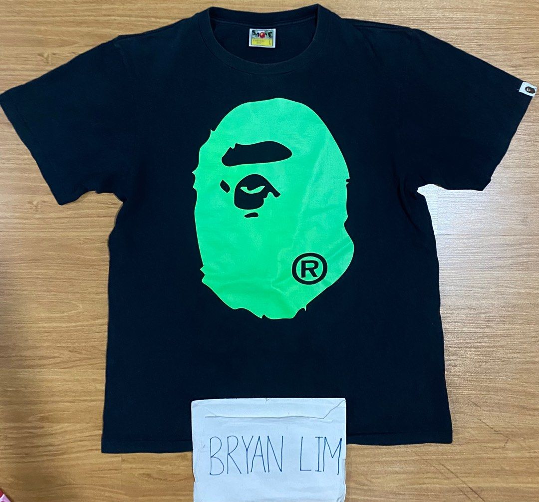 Neon green bape shirt outlet