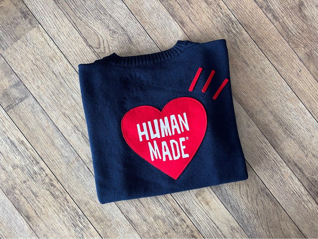 HUMAN MADE HEART Knit Sweater , Men's Fashion, Tops & Sets