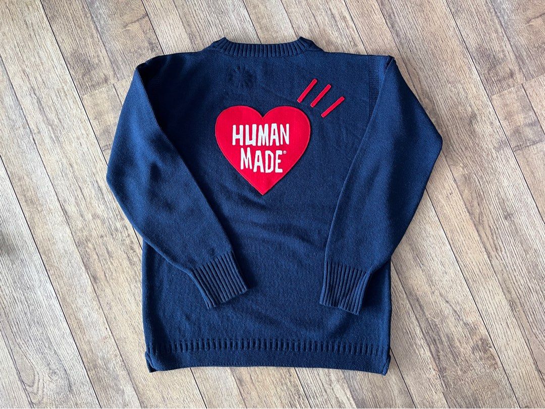 HUMAN MADE HEART KNIT SWEATER NAVY XL - ニット/セーター