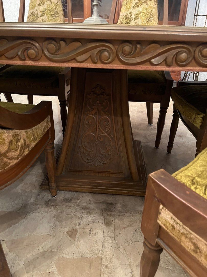 Antique Long Dining Table on Carousell