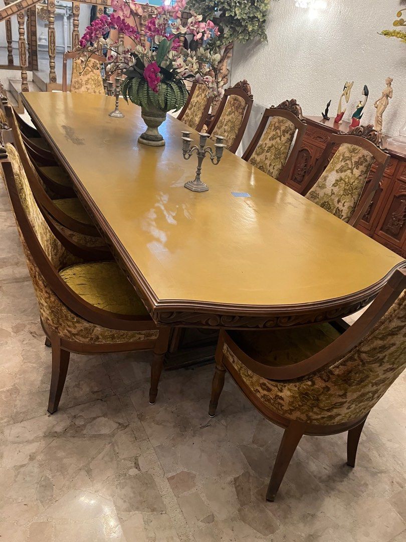 Antique Long Dining Table on Carousell