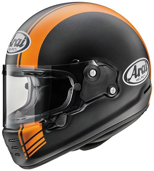 Arai Rapide Neo/Concept (Category: Motorcycle Accessories) located in Singapore. Submitted by khoohk (Listing ID 1216758991, Image 1). Description: Retro looks with modern safety standards. One of the best in the market today. Design is NOT available in Singapore. Comes with lots of extras (clear & tinted visors, photochromatic pinlock). Size is Medium. Same sizing with Shoei..