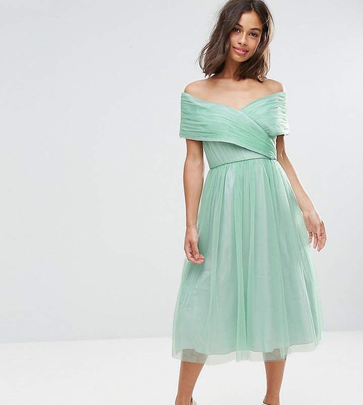white bridesmaid dresses plus size Green Striped Floral Embellished Sleeveless Midi Dress main image 1