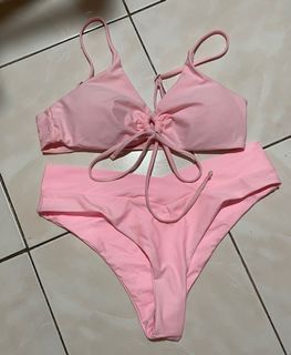 authentic Shein pink tie bikini