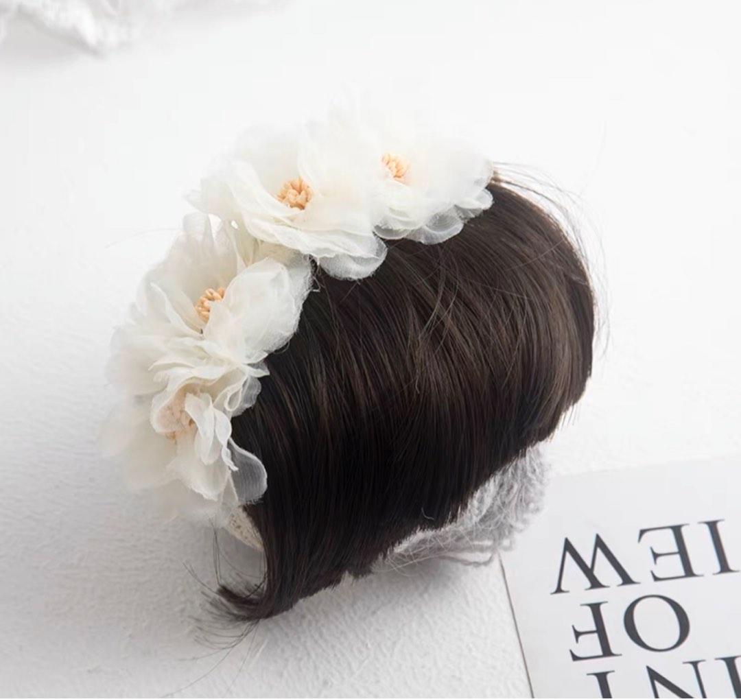 Baby girl cute hair band with hair wig accessories , Women's Fashion,  Watches & Accessories, Hair Accessories on Carousell