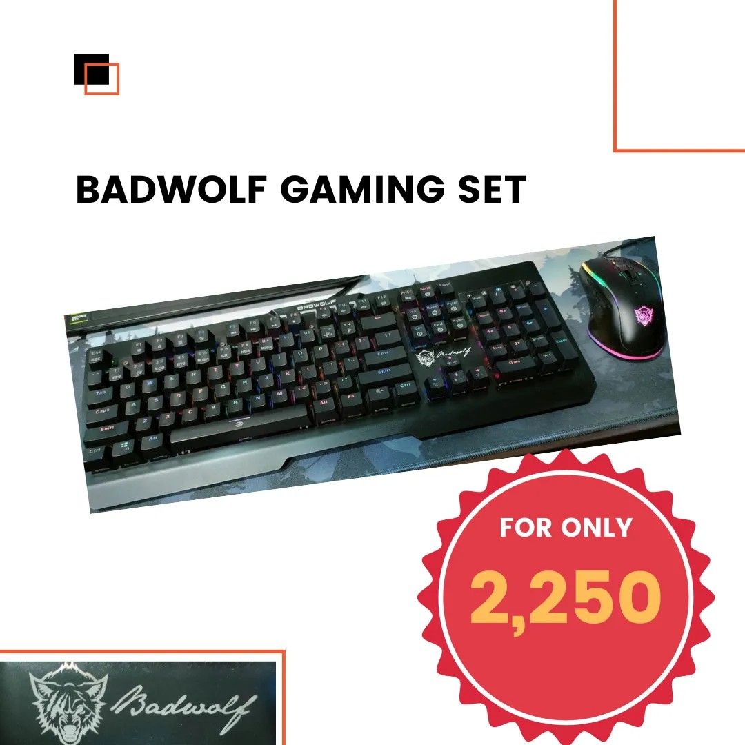 BADWOLF Gaming Keyboard+ Mouse Combo, Computers & Tech, Parts ...
