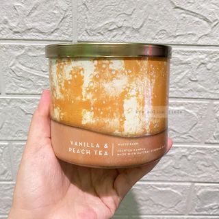 BBW Vanilla & Peach Tea 3-Wick Scented Candle 🇺🇸