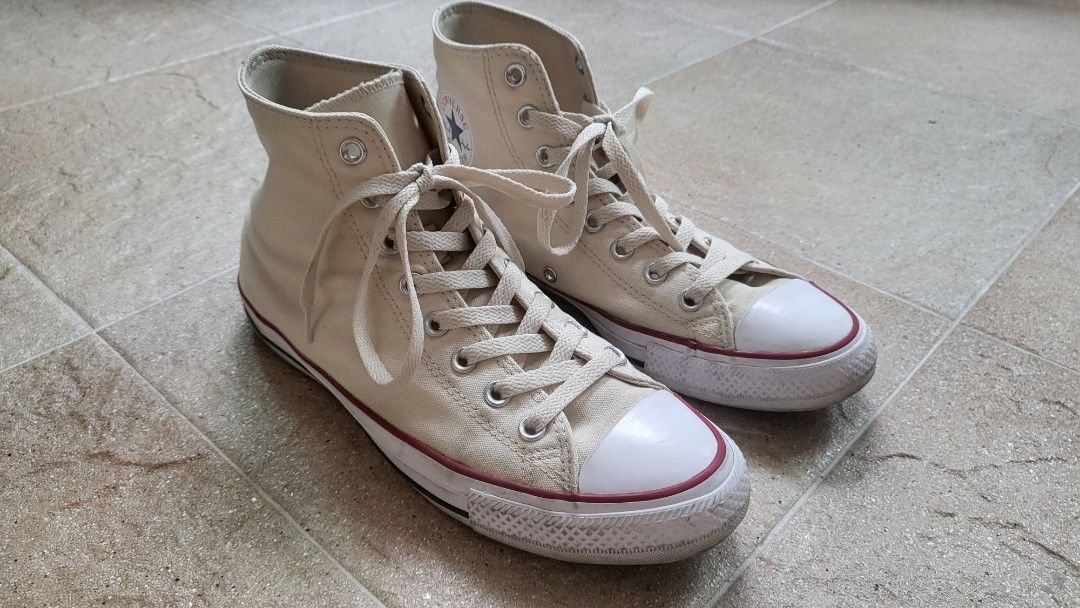 Beige Converse High Cut Shoes