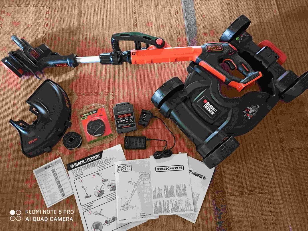 Black & Decker 18V 2.0 Ah 28cm Cordless Grass Trimmer, Furniture & Home