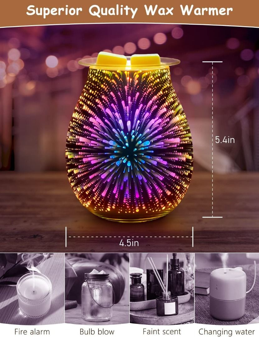  Bobolyn Wax Melt Warmer Candle Burner - Electric Ceramic 3-in-1  Essential Oil Burner Fragrance Candle Wax Burner for Scented Wax Tarts  Candle Jars Essential Oils Home Office Bedroom Gift Decor 
