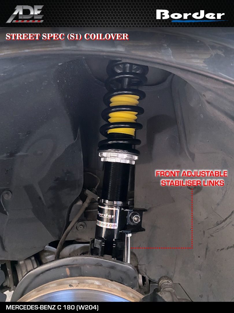 BORDER STREET SPEC (S1) COILOVER ON MERCEDES-BENZ C 180 (W204), Car ...