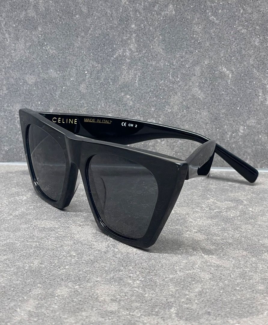CELINE Edge CL41468 Sunglasses Cateye Square Black Sunglasses Made Famous by Hailey Baldwin Bieber No Longer Available In Stores