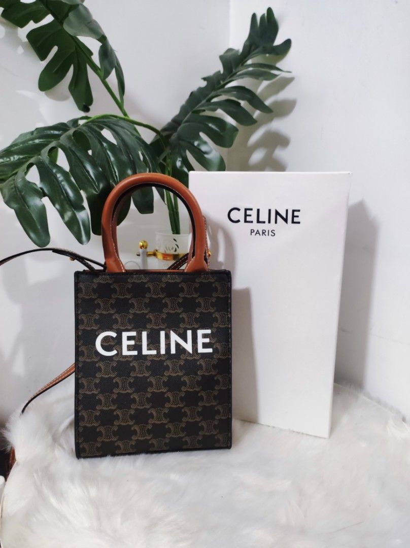 Celine Mini Vertical Cabas in Triomphe, Luxury, Bags & Wallets on Carousell