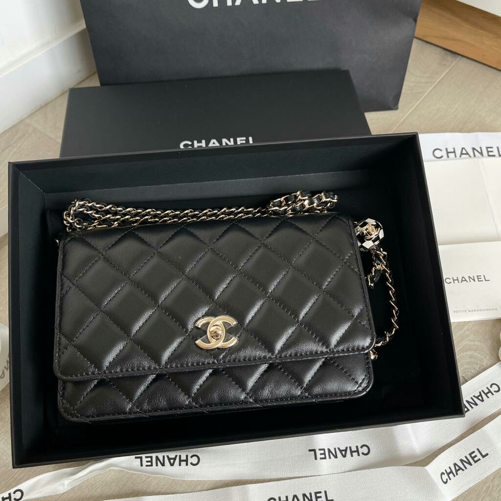 Chanel 23C Wallet on Chain WOC F1 Football Ball Chain Pearl Crush Adjustable  Chain, Luxury, Bags & Wallets on Carousell