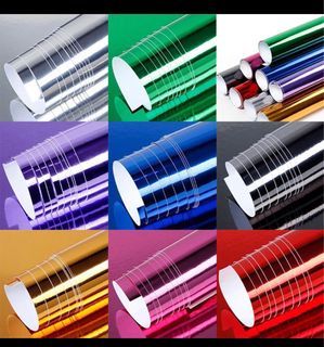 Chrome vinyl sticker wrap, adhesive, washable, waterproof, stretchable