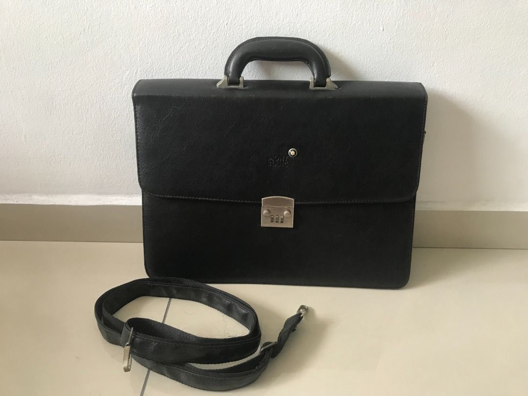 CLEARANCE SALE Classic Montblanc Leather Briefcase Office Laptop Bag