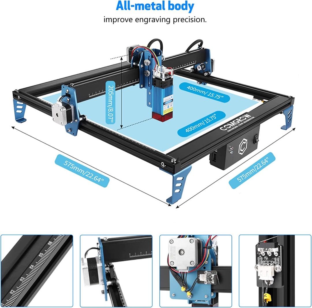 Comgrow Comgo Z1 Desktop 10W Dual Diode Laser Cutting Engraving Machine, Computers & Tech