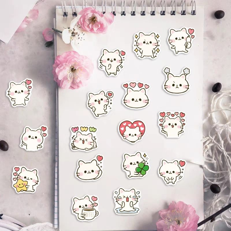 Cute Mochi Cat Vinyl Stickers (40pcs) - Self-Adhesive Cutouts Graphics  Waterproof Diary Colorful Handbook Stationery Decoration, Hobbies & Toys,  Stationery & Craft, Other Stationery & Craft on Carousell