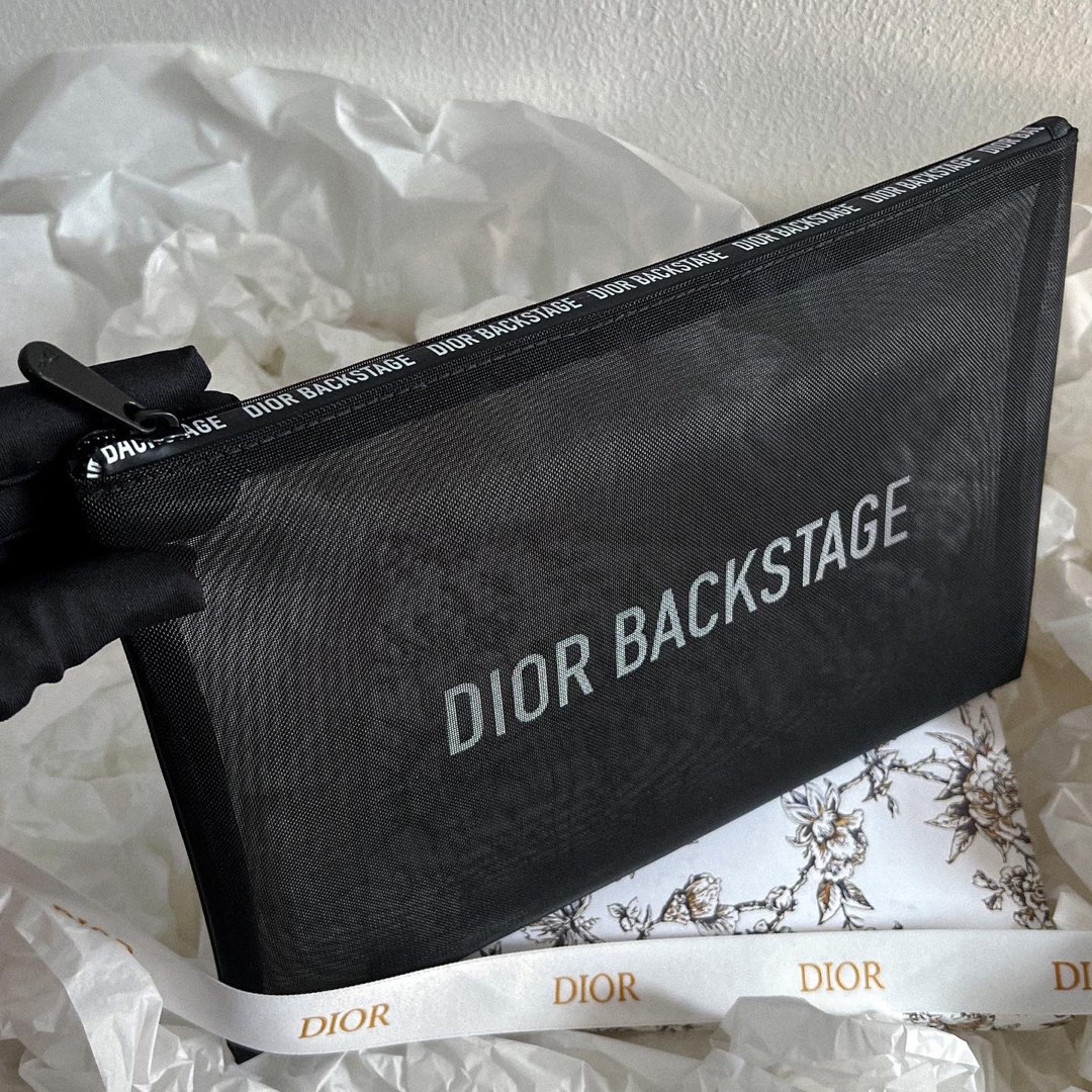 Dior backstage XXL pouch with box and ribbon can fit ipad -spacious ...