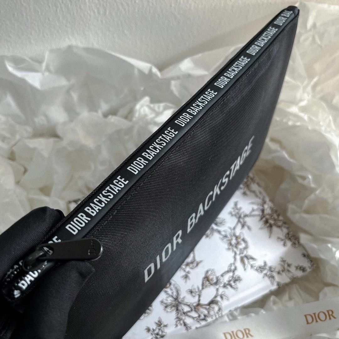 Dior backstage XXL pouch with box and ribbon can fit ipad -spacious ...