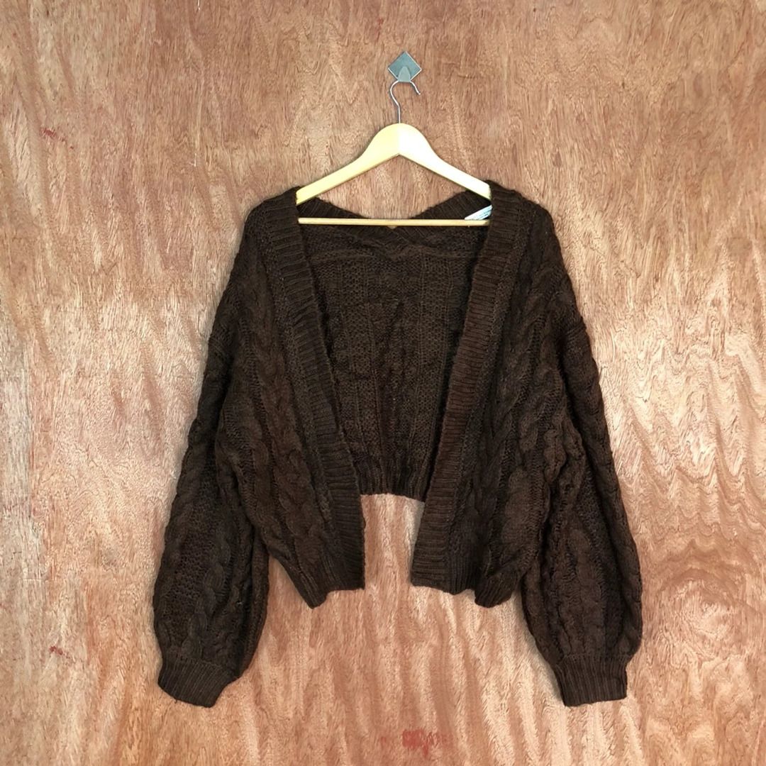 Earth Music Ecology Crocheted Knit Sweater Women s Fashion