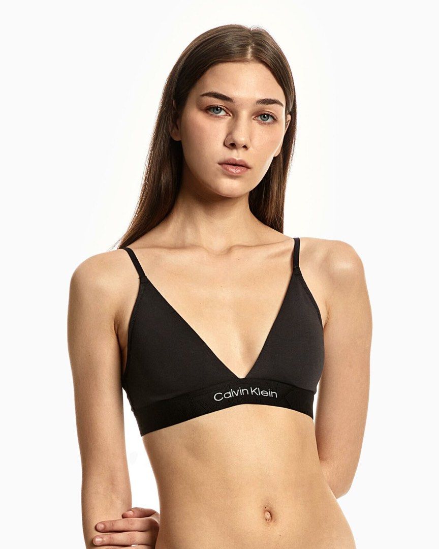 EMBOSSED ICON COTTON LIGHTLY LINED TRIANGLE BRA, Women's Fashion, New  Undergarments & Loungewear on Carousell
