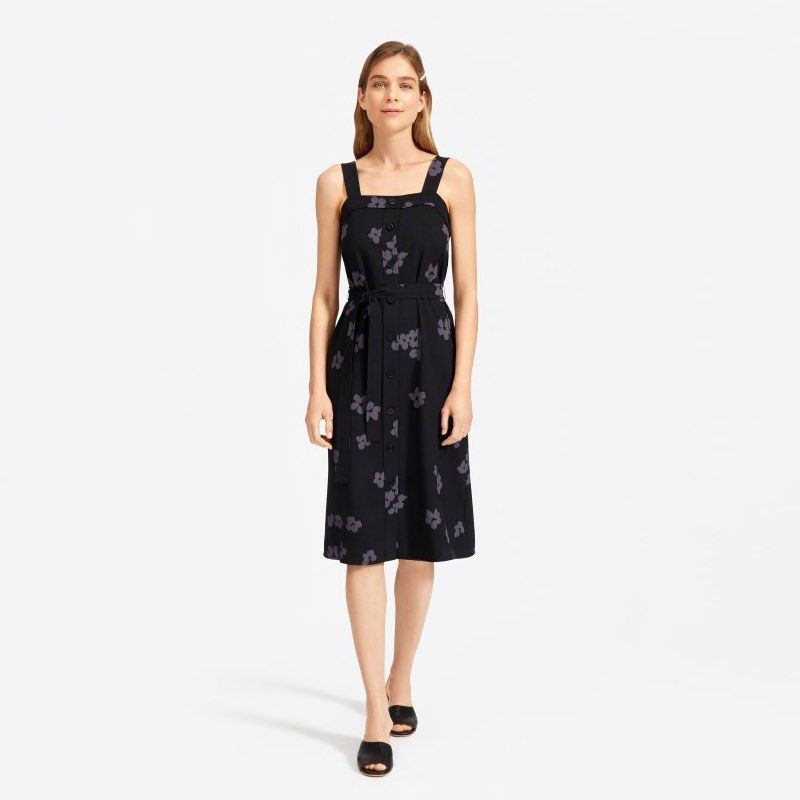 everlane japanese goweave picnic dress floral