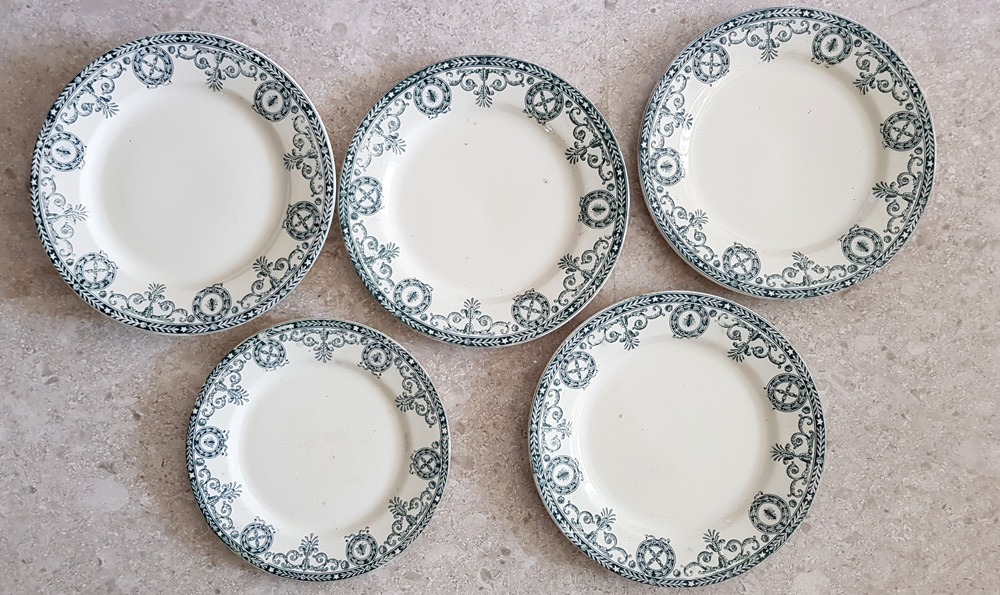 French Plates 19th/Early 20th Century Salins Earthenware, Furniture