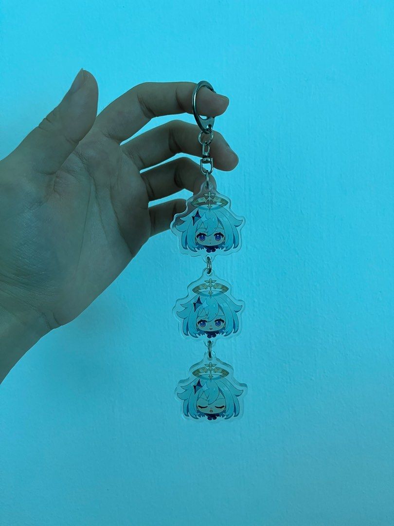 Paimon Keychain Genshin Impact Paimon Shenhe 3-Layered Chibi Keychain, Hobbies & Toys ...