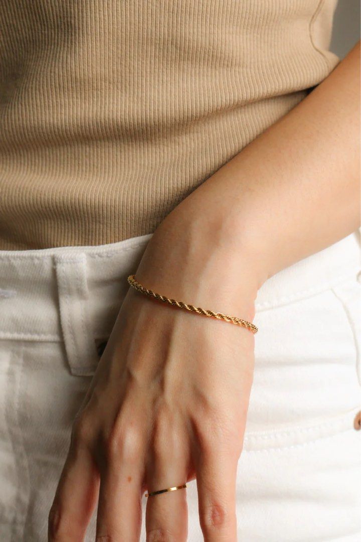 Gold Rope Chain Bracelet Women s Fashion Jewelry Organisers