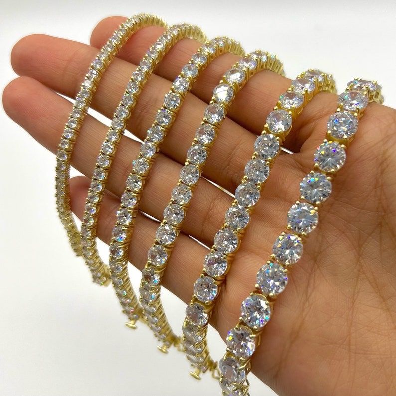 Gold tennis bracelet womens clearance
