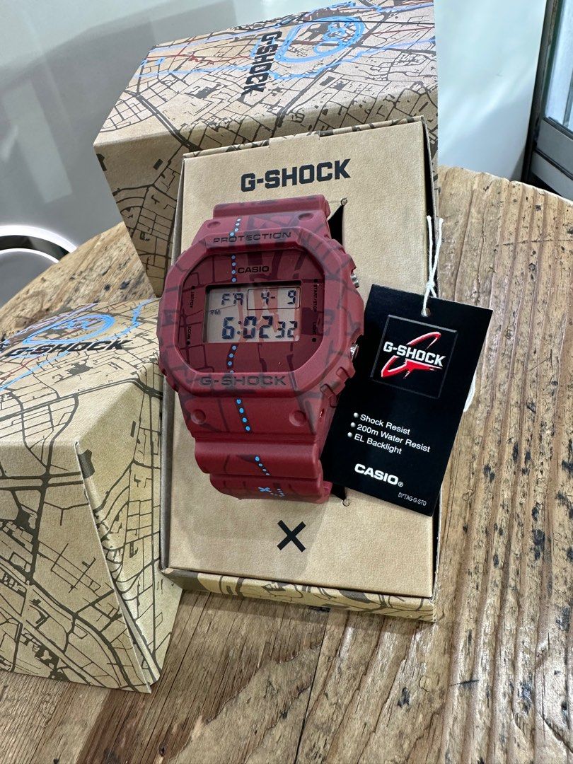 即納 新品未使用 G-SHOCK DW-5600SBY-4DR Casio G-shock Treasure Hunt Shibuya Digital Red Watch DW