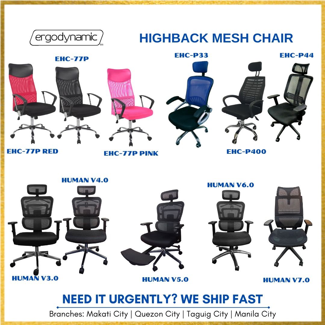 HIGH BACK MESH LEATHER CHAIR, Ergodynamic Chair Office Furniture, Work