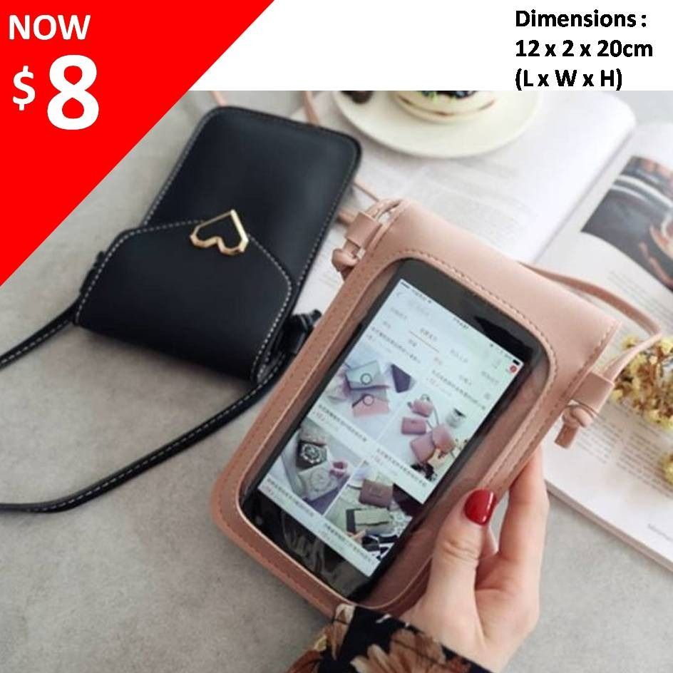 InStock Hot Selling Cross Body Ladies Pouch Touchscreen Phone Pouch Back Cover
