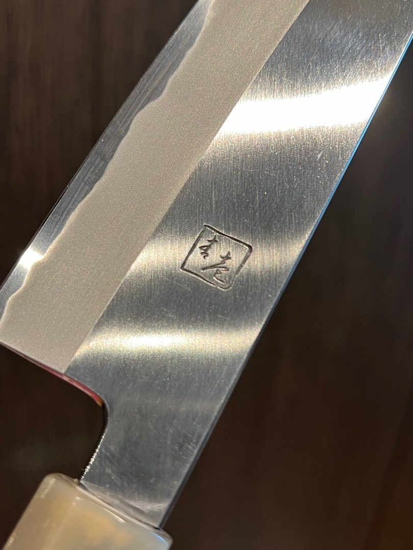 Rare Old Stock Hitohira Tanaka Kyuzo Blue 1 Migaki Gyuto 240mm Taihei Ebony Handle (Japanese