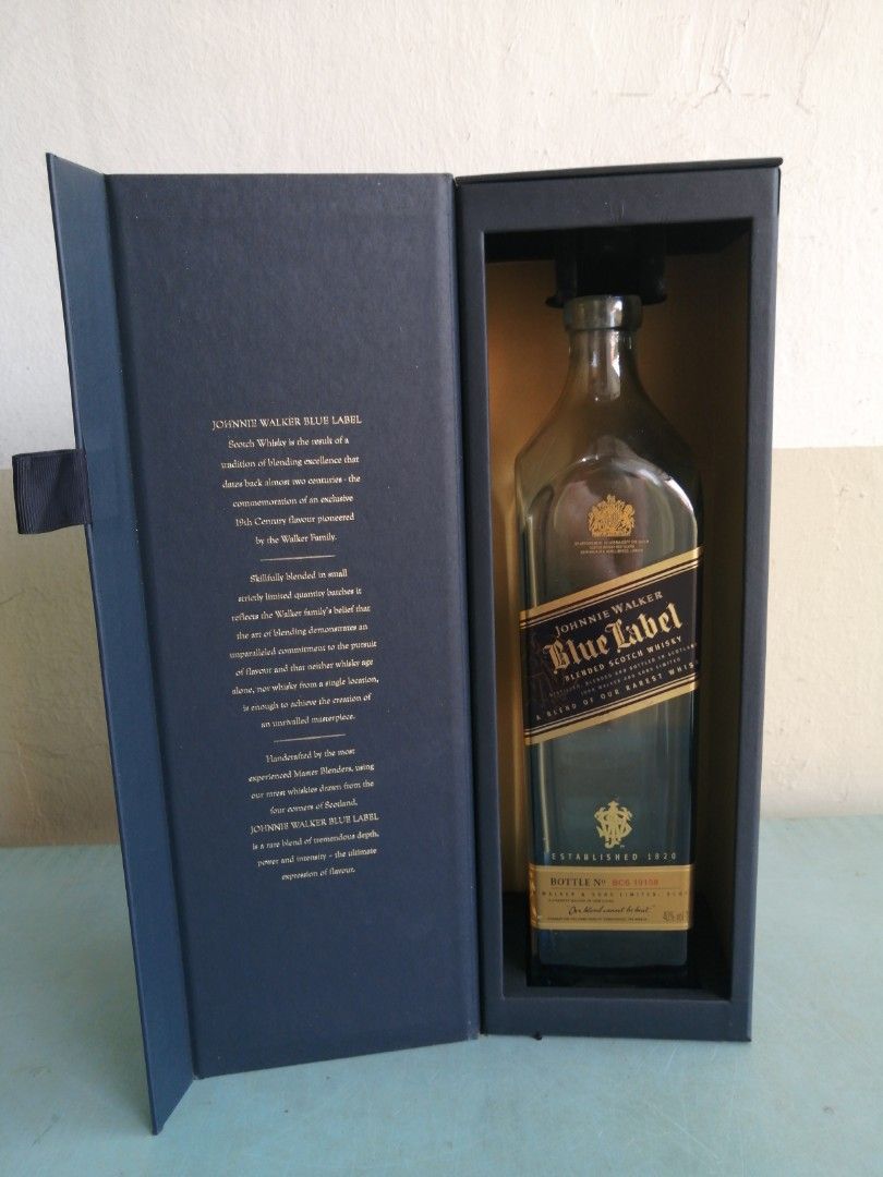 Blue Label Blended Scotch Whisky (Empty bottle and box)