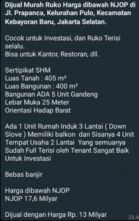 Jual dibawah njop jakarta selatan