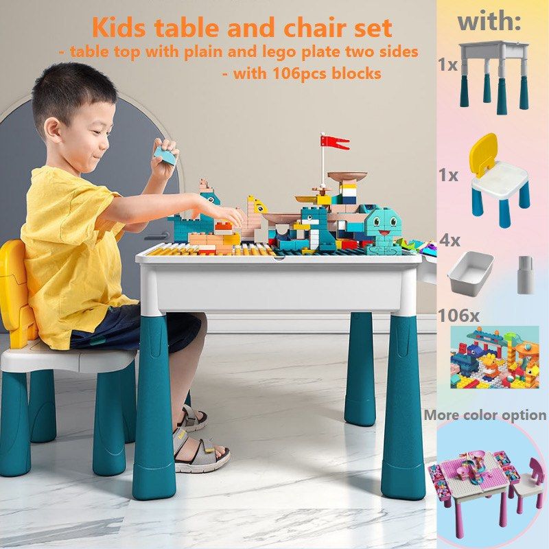 Kids lego table online and chairs