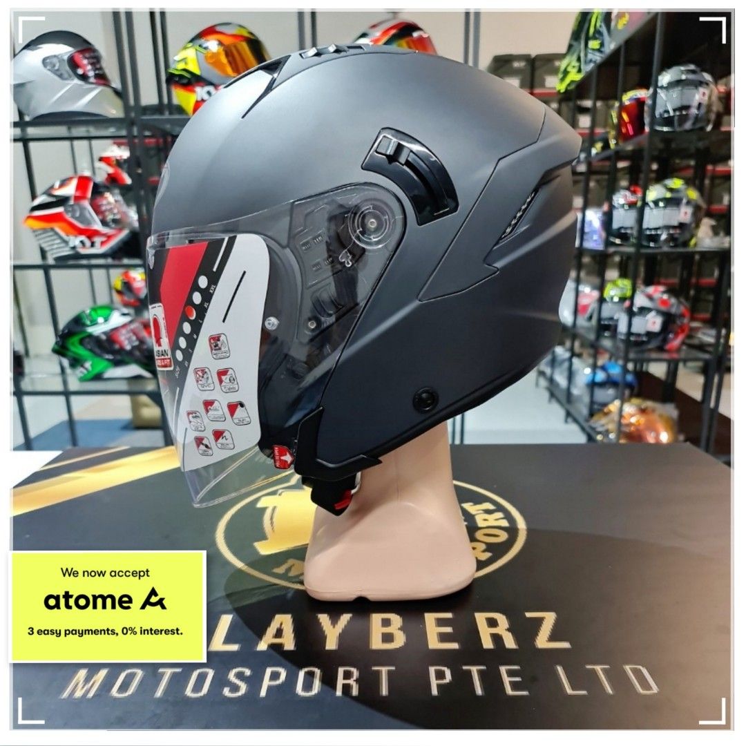 KYT NFJ MATT ANTHRACITE HELMET Motorcycles Motorcycle Apparel on