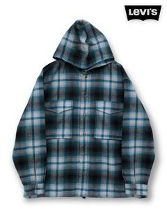 🔥Levi's Flannel Shirt Jacket With Hoodie Oversized
