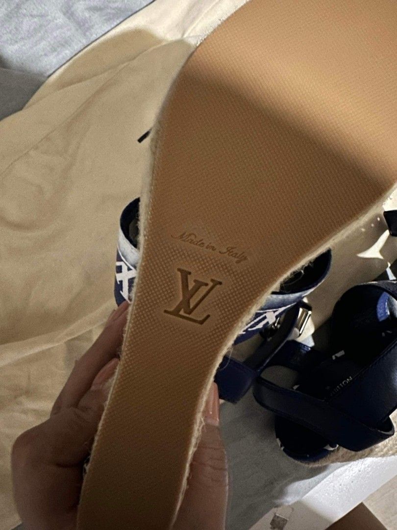 Shop Louis Vuitton Starboard Wedge Sandal (1A9QC4) by lufine