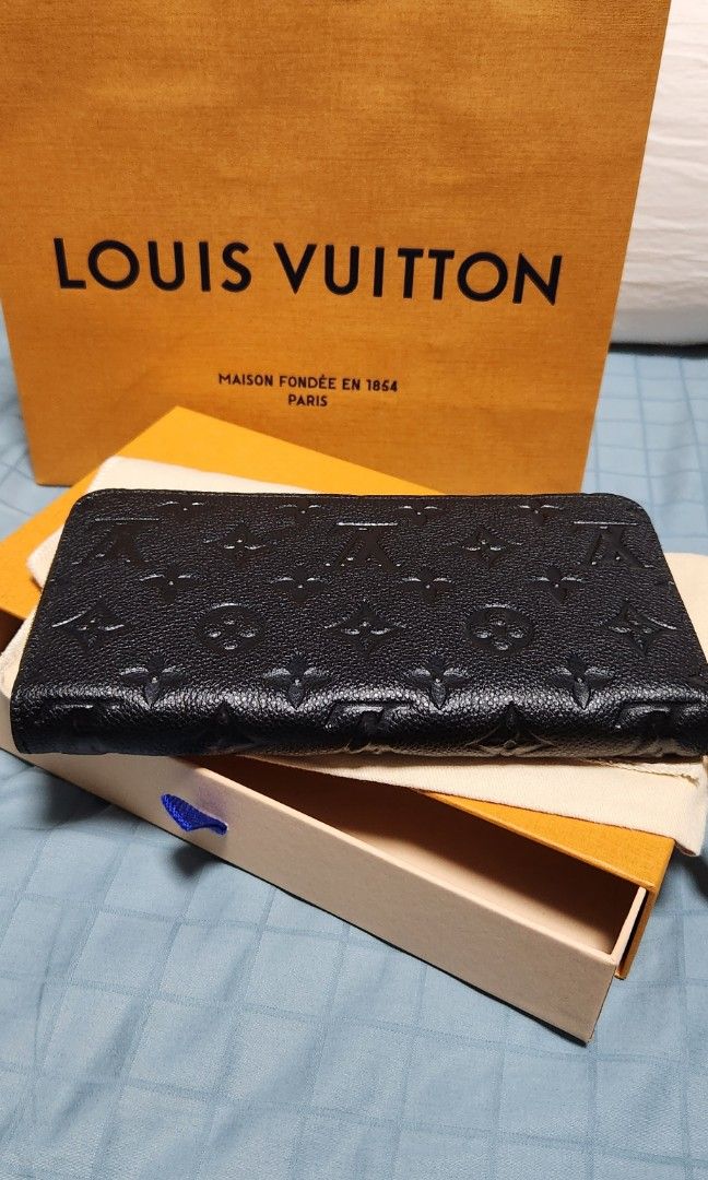 Louis Vuitton Long Wallet Zippy Black Beige Gold Noir Monogram