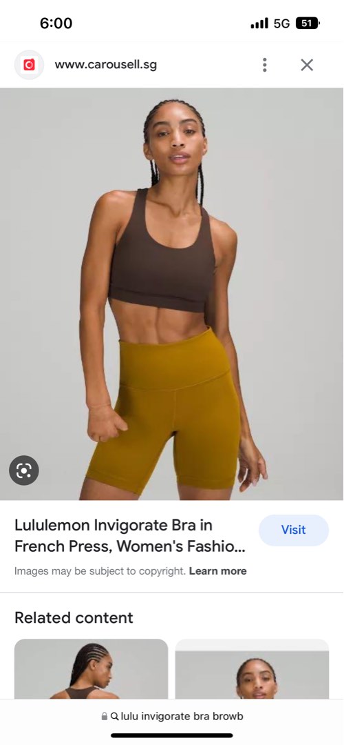 Lululemon Invigorate Bra, Women's Fashion, Activewear on Carousell