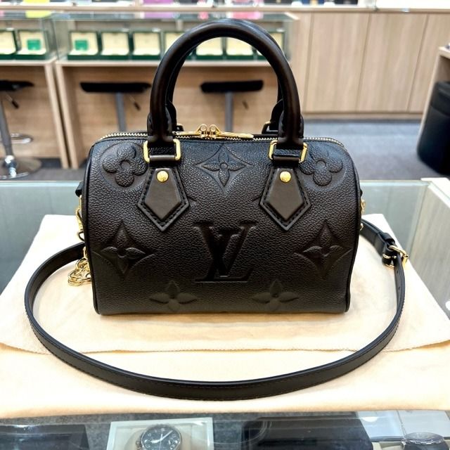 LV Speedy Bandouli re 20 Black Monogram Empreinte Leather NFC