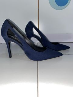 Mango Cutout Heels — navy size 40