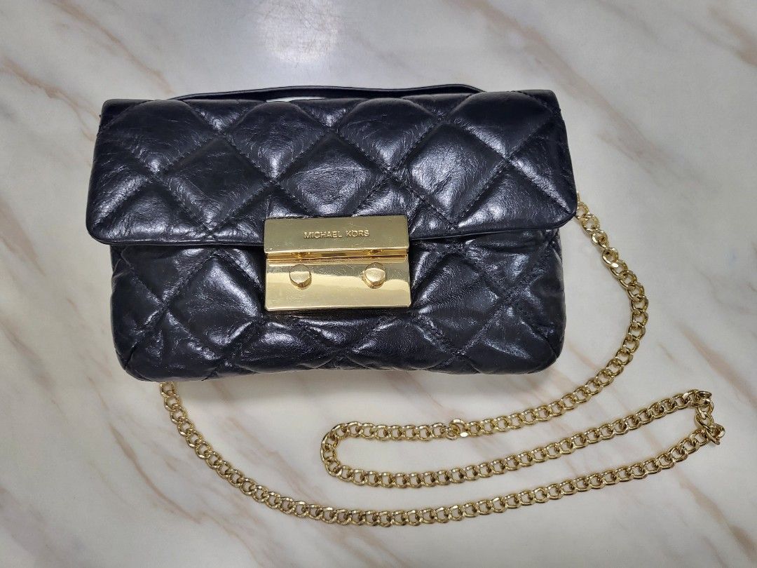 Authentic Michael Kors Black Quilted Small Clutch Black 30H3Gslm1 Sloan bag,  Luxury, Bags & Wallets on Carousell