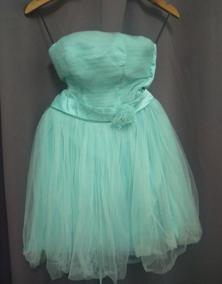 Mint green cocktail dress prelove, Women's Fashion, Dresses & Sets