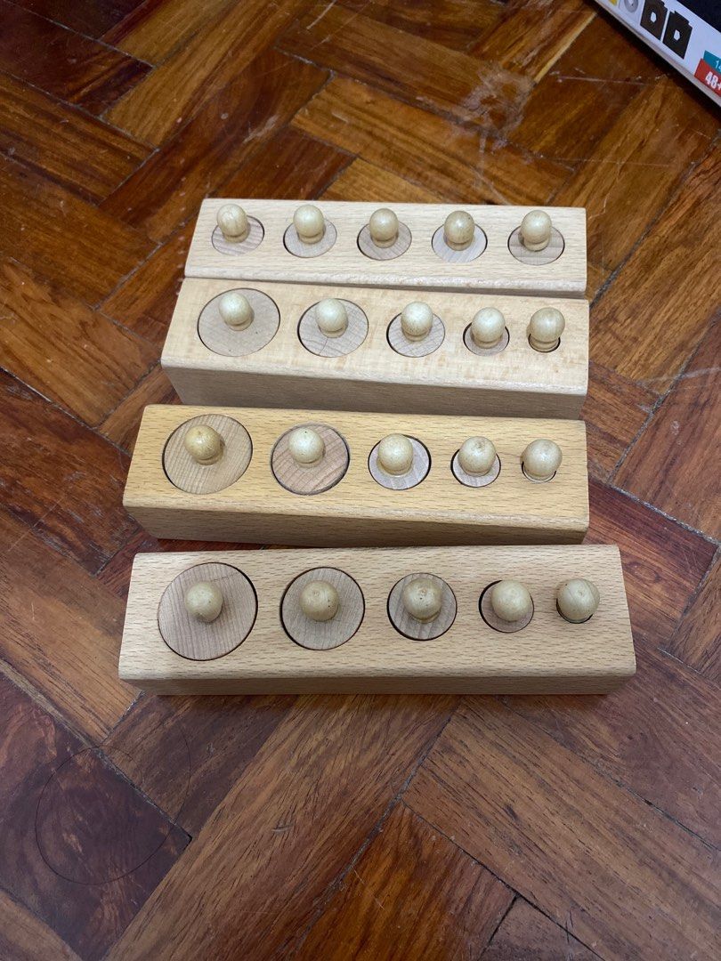 Montessori Knobbed Cylinder, Hobbies & Toys, Toys & Games on Carousell