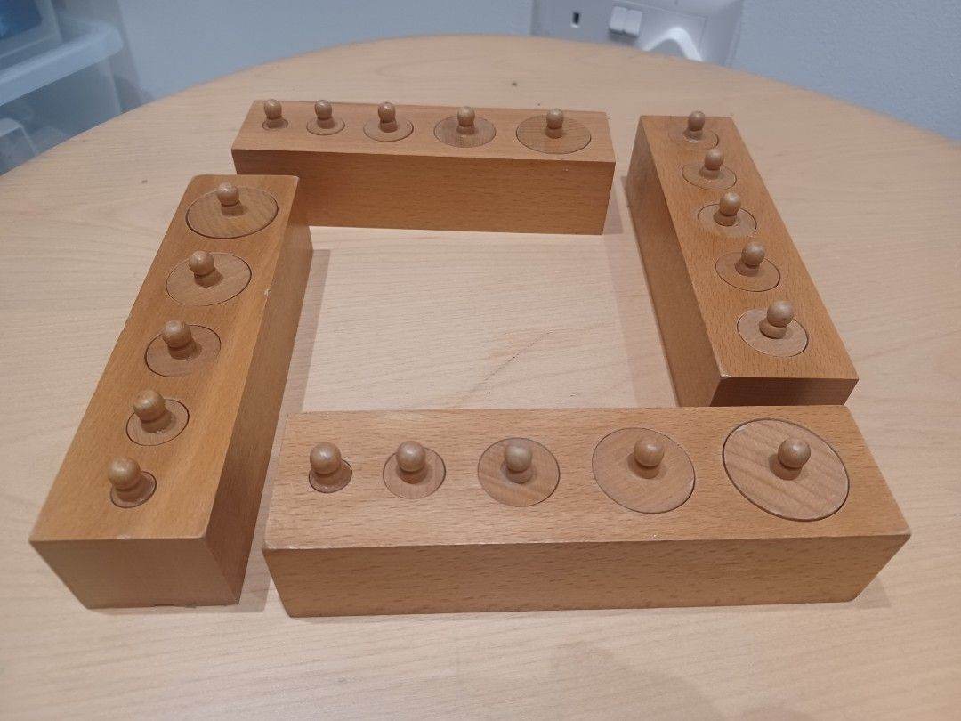 Montessori Knobbed Cylinders, Hobbies & Toys, Toys & Games on Carousell